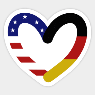 German and American Heart Sticker